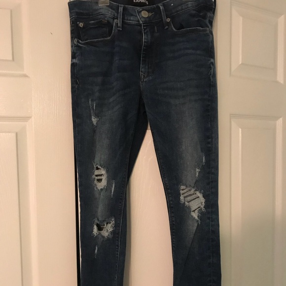 Express women’s mid rise destroyed ankle leggings - Picture 1 of 8
